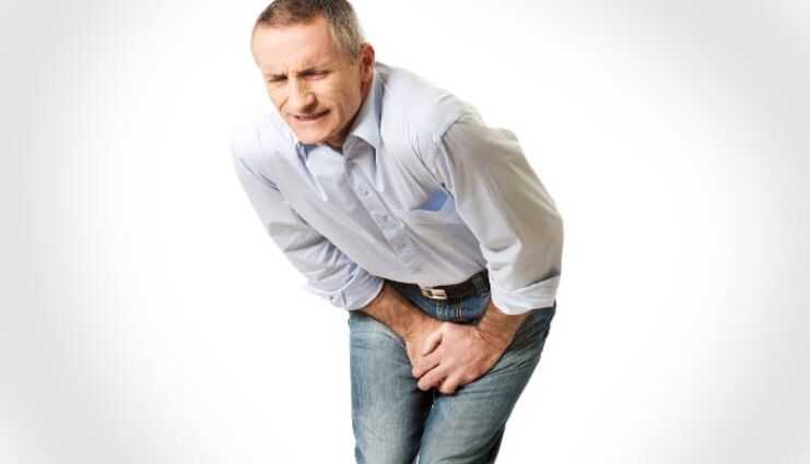 La prostatitis aguda se manifiesta como un dolor intenso en el perineo en un hombre. 