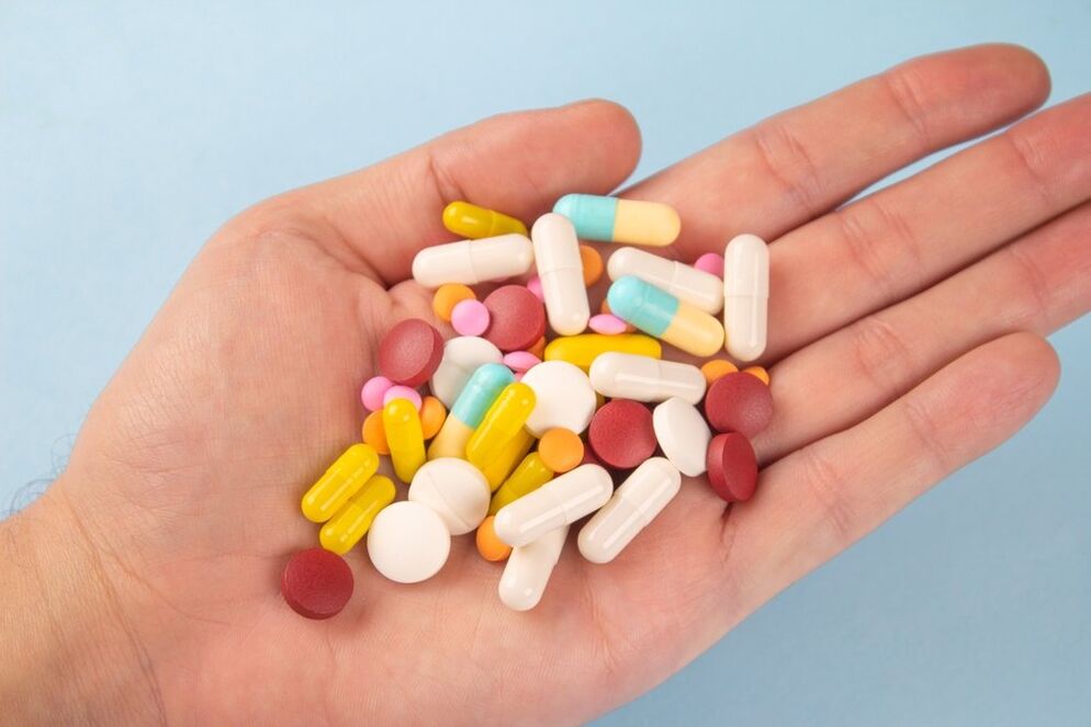 Varios medicamentos para el tratamiento de la inflamación de la próstata.